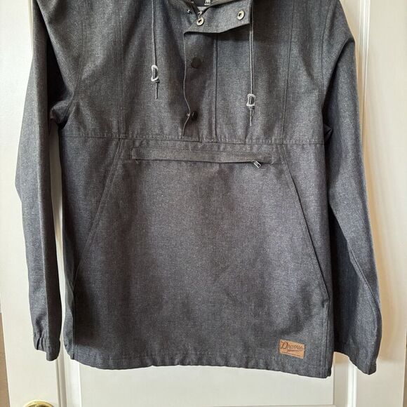 Gray Coat windbreaker Hooded Jacket 1/2 Zip Medium Dravus Men's - Picture 3 of 6